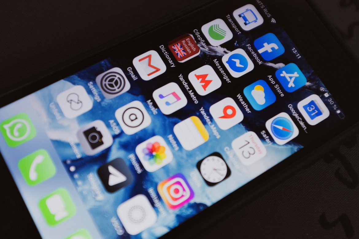 smartphone showing mobile applications smartphone showing mobile applications